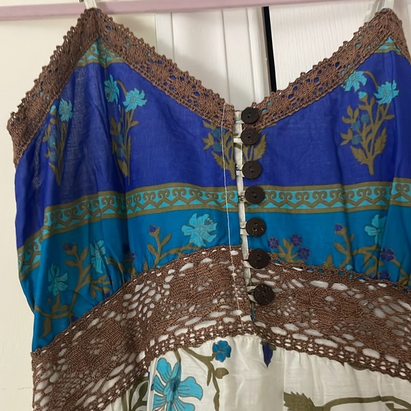 Bohemian Blue and Cream Maxi Dress - Picture 5 of 7